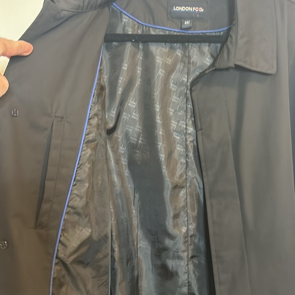 London Fog Single Breasted Black 3/4 Trench Coat Jacket Men’s Size  44T - Picture 6 of 14